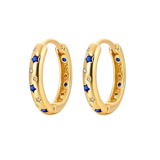 Gold Vermeil Amy Midnight Star Huggie Hoop Earrings