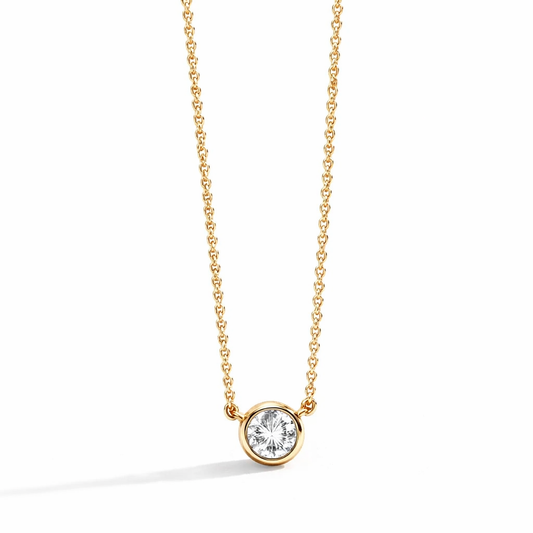 18K Gold Plated Bella Bezel Set Necklace