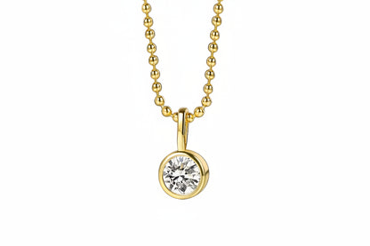 Gold Plated Stacey Bezel-Set Round Pendant Necklace