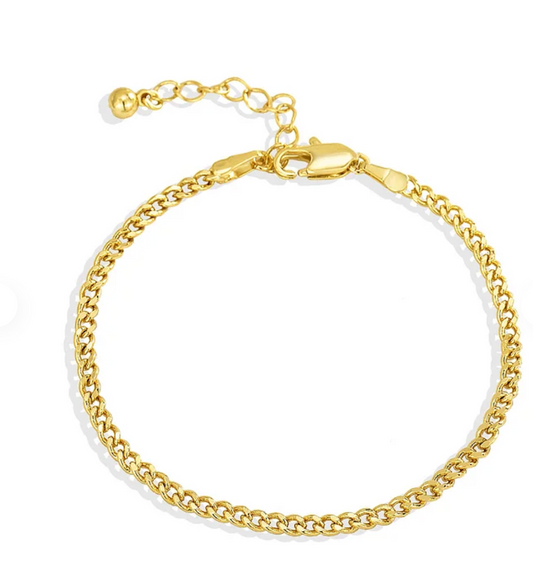18K Gold Plated Classic Cable Chain Bracelet