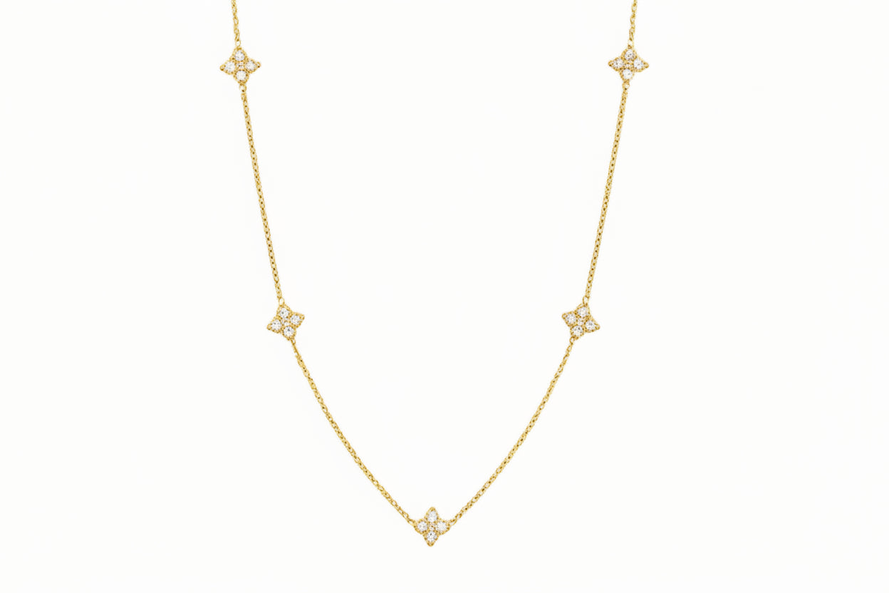 Gold Vermeil Fleur Station Necklace