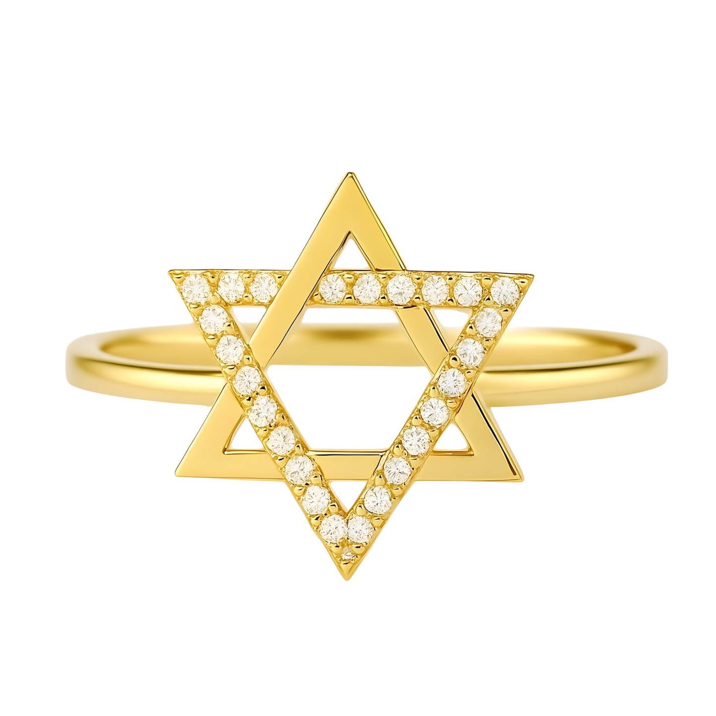 Gold Vermeil Sarah Pave Star of David Ring