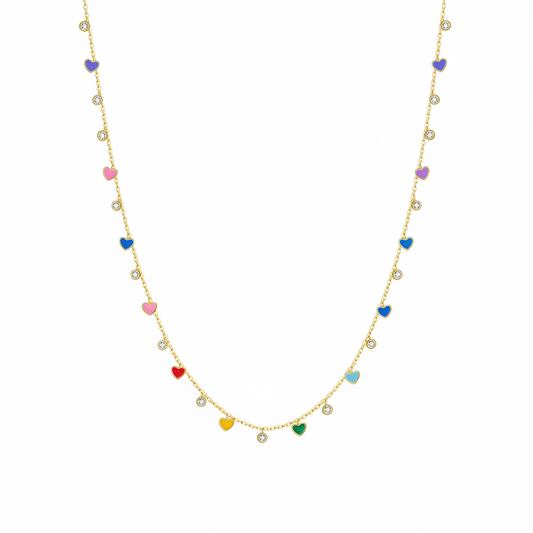 Gold Vermeil Ada Heart Enamel Necklace