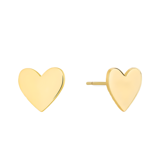 Gold Vermeil Amanda Heart Large Stud Earrings
