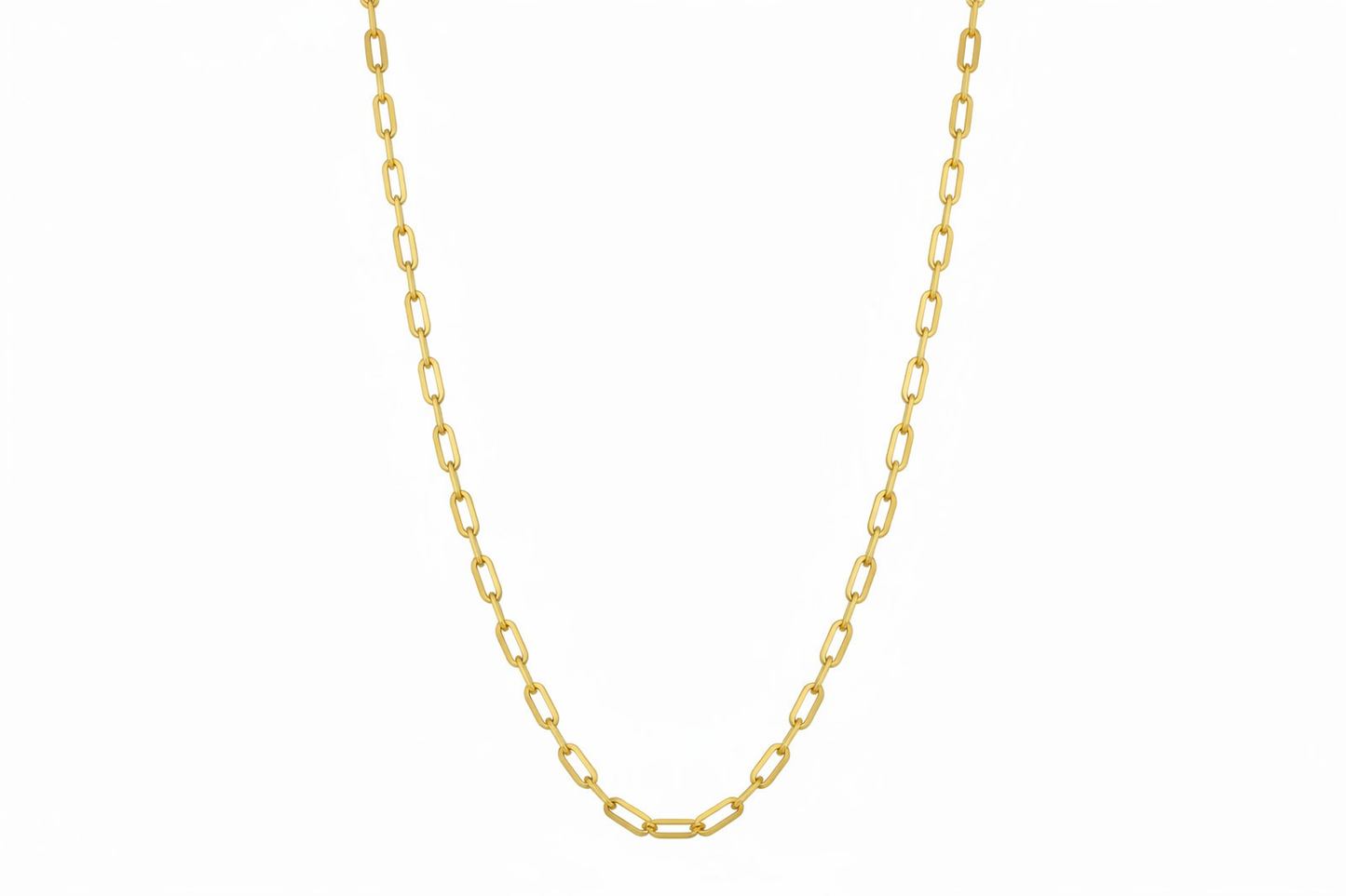 18K Gold Plated Small Link Paperclip Chain Necklace