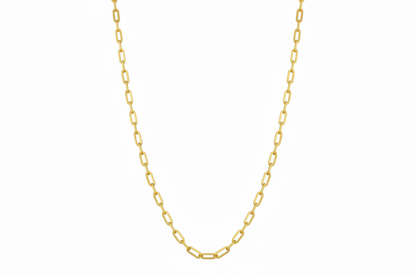 18K Gold Plated Small Link Paperclip Chain Necklace