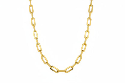 18K Gold Plated Small Link Paperclip Chain Necklace