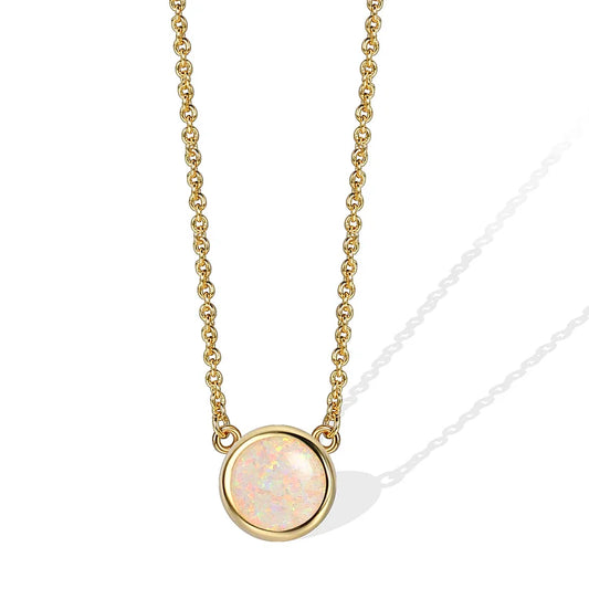 18K Gold Plated Opal Pendant/Necklace