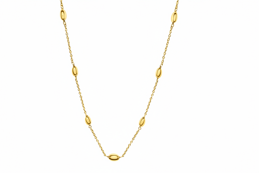 Gold Vermeil Lauren Oval Station Chain Necklace