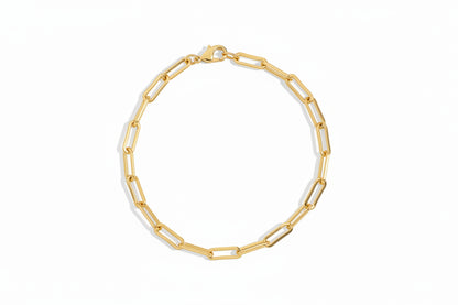 18K Gold Plated Small Paperclip Link Bracelet