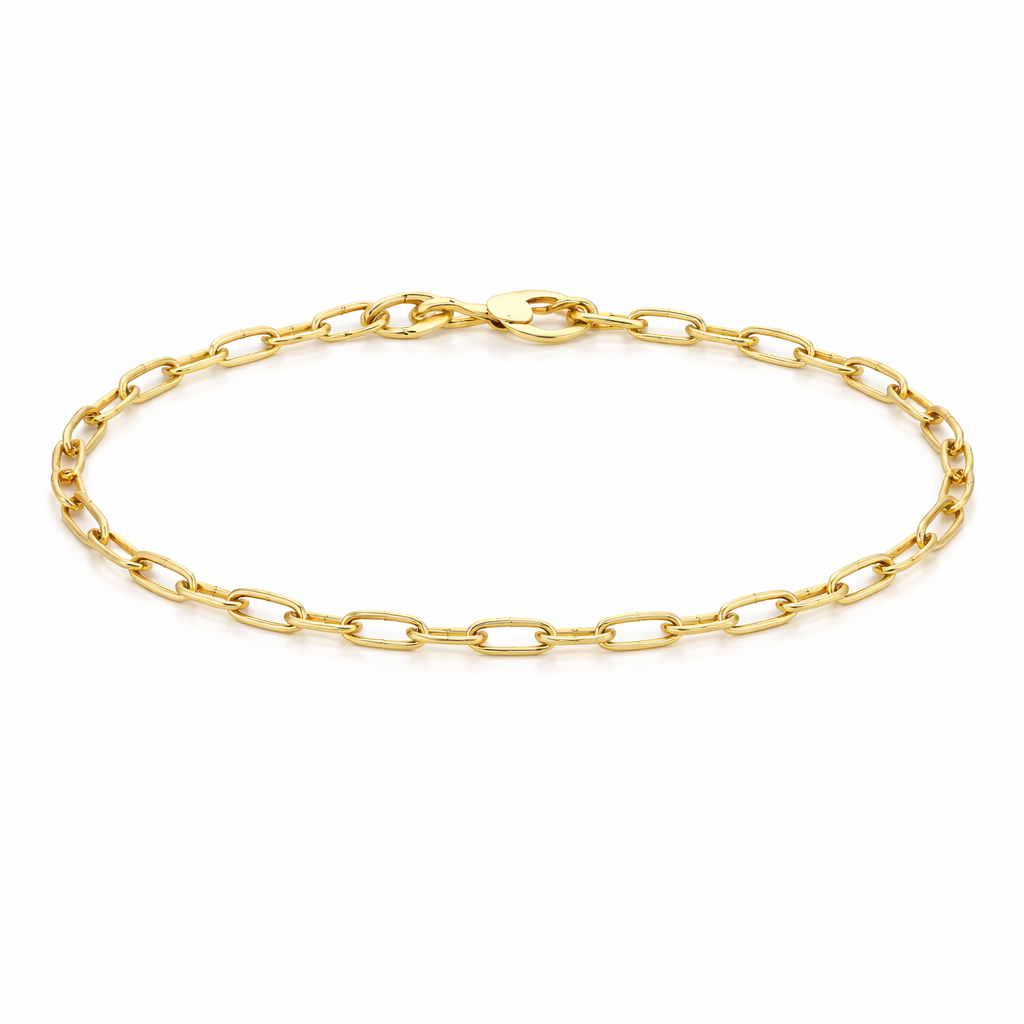 18K Gold Plated Small Paperclip Link Bracelet
