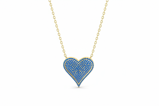 Gold Vermeil Jane Blue Heart Pendant Necklace