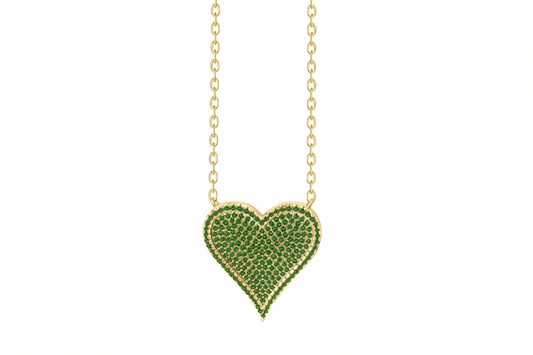 Gold Vermeil Jane Green Heart Pendant Necklace