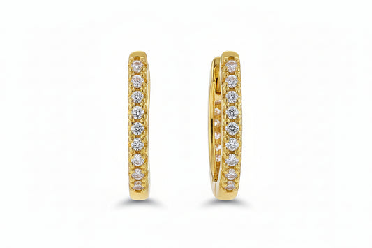 Gold Vermeil Lois Pavé J-Hoop Earrings