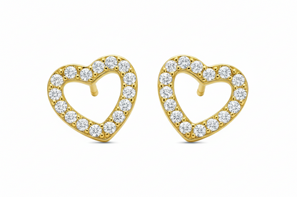 Gold Vermeil Jane Open Heart Stud Earrings
