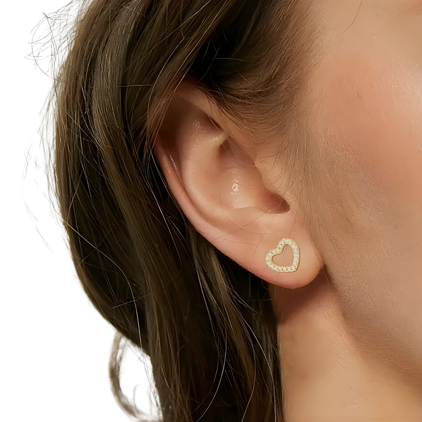 Gold Vermeil Jane Open Heart Stud Earrings