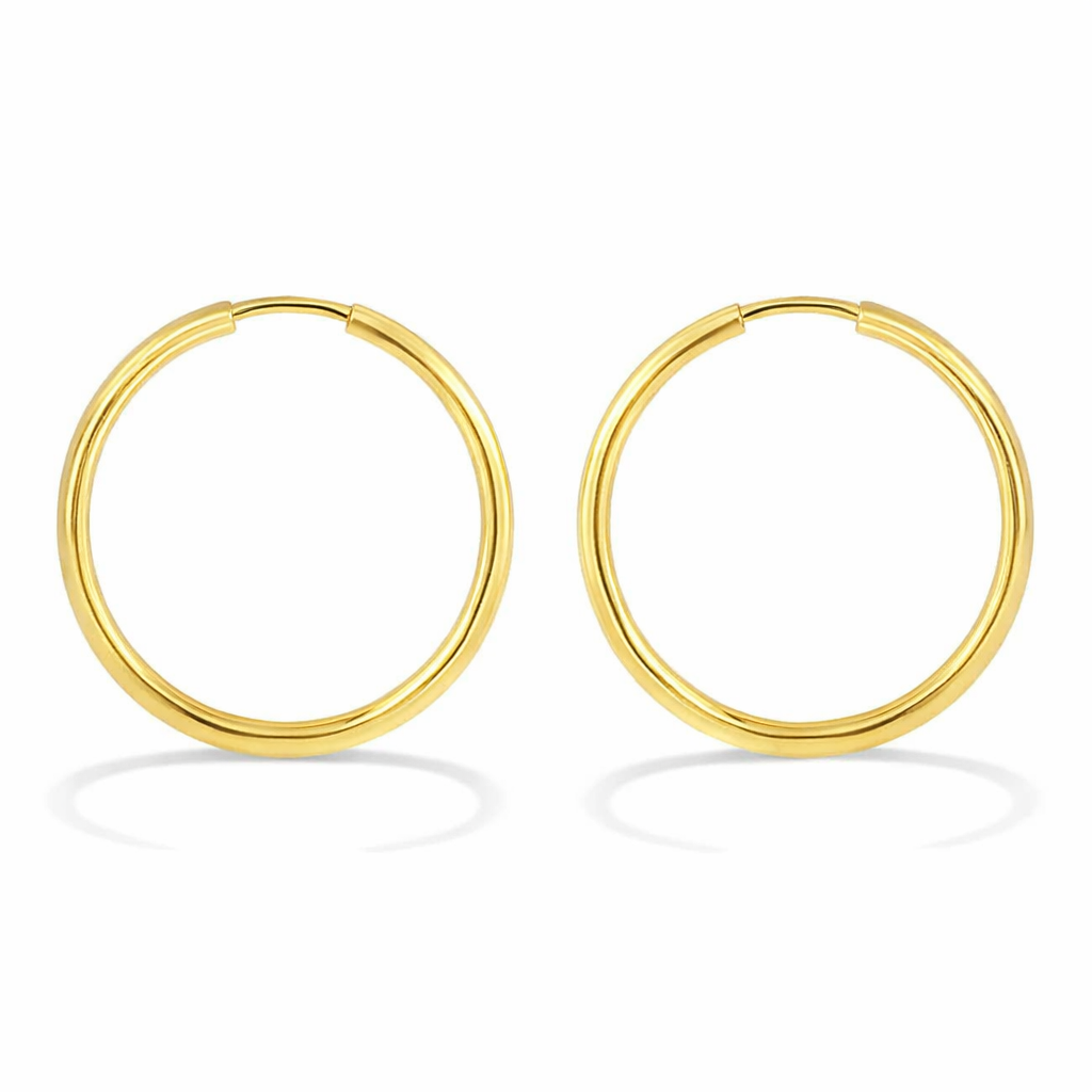 18K Gold Plated Endless Huggie Hoop Earrings