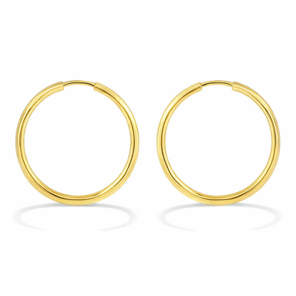 18K Gold Plated Endless Huggie Hoop Earrings