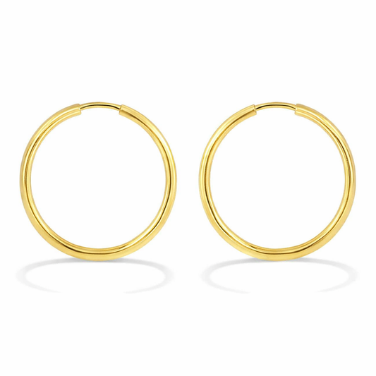 18K Gold Plated Endless Huggie Hoop Earrings