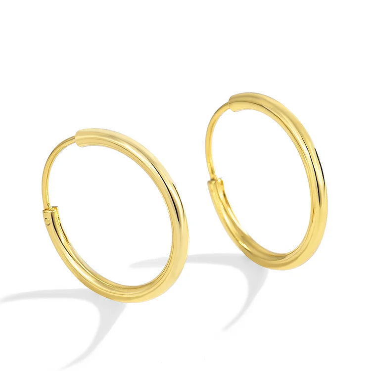 18K Gold Plated Endless Huggie Hoop Earrings