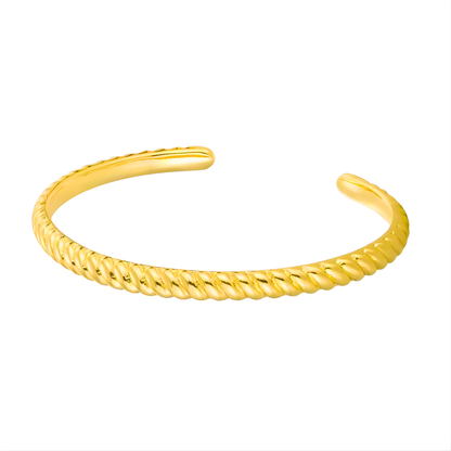 Gold Plated Judy Twisted Rope Cuff Bracelet