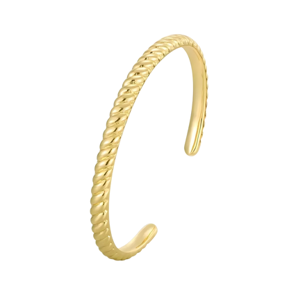 Gold Plated Judy Twisted Rope Cuff Bracelet