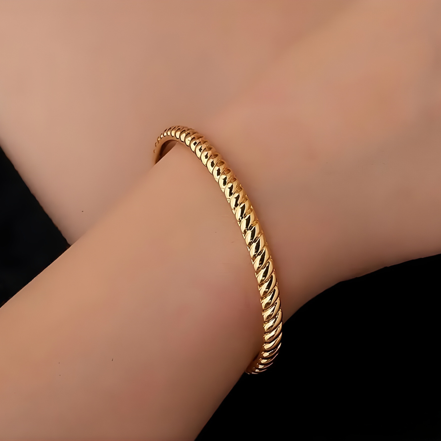 Gold Plated Judy Twisted Rope Cuff Bracelet