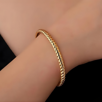 Gold Plated Judy Twisted Rope Cuff Bracelet