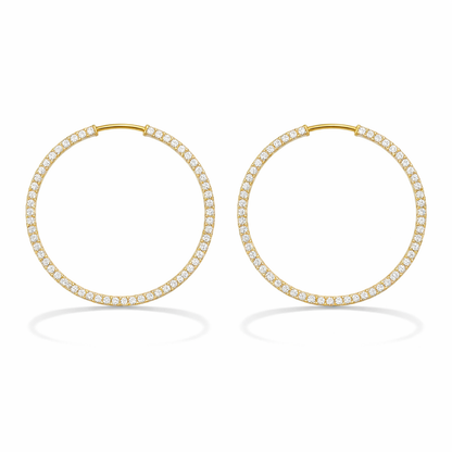 Gold Vermeil Pave Huggie Hoop Earrings