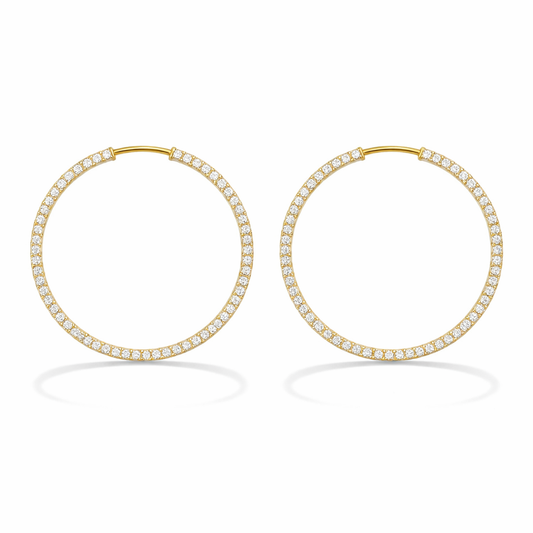 Gold Vermeil Pave Huggie Hoop Earrings