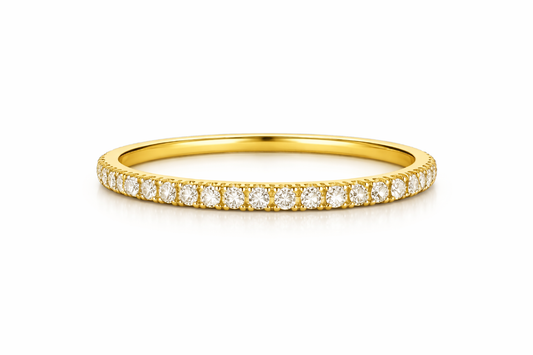 Gold Vermeil Pave Stacking Band Ring
