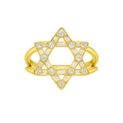 Gold Vermeil Rachel Star of David Ring