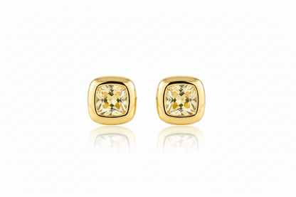 Gold Vermeil Yellow Amanda Bezel Set Earrings