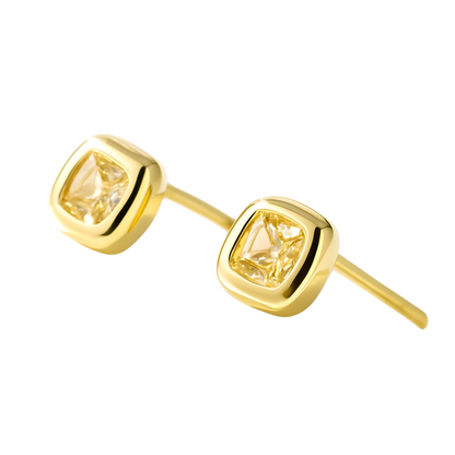 Gold Vermeil Yellow Amanda Bezel Set Earrings