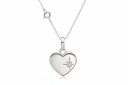 Sterling Silver Heart Starburst Pendant