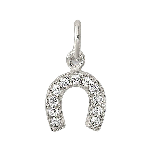 Sterling Silver Prong Set Horseshoe Pendant