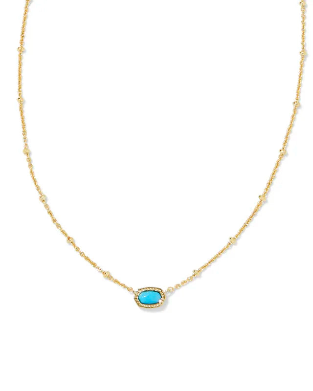Gold Plated Blue Enamel Presley Halo Necklace