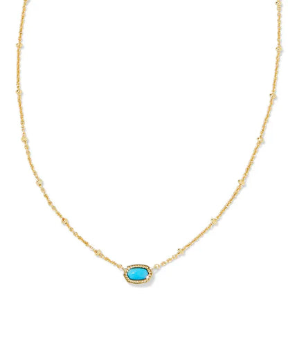 Gold Plated Blue Enamel Presley Halo Necklace
