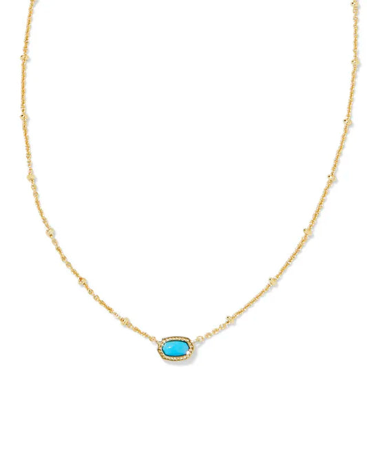 Gold Plated Blue Enamel Presley Halo Necklace