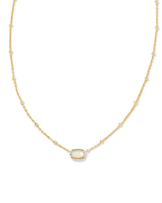 Gold Plated White Enamel Presley Halo Necklace