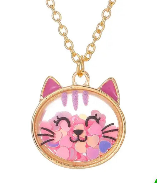 Little Rae Kids Cat Shaker Confetti Necklace