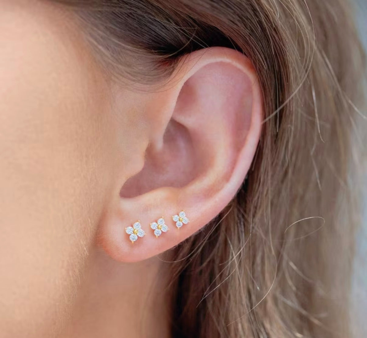 Gold Vermeil Amelia Fleur Stud Earrings