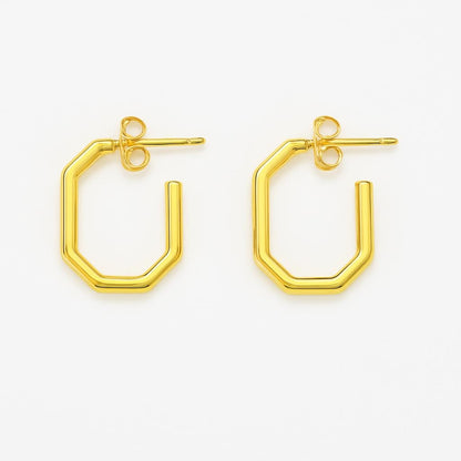Gold Plated Kathy Geometric Hoop Earrings