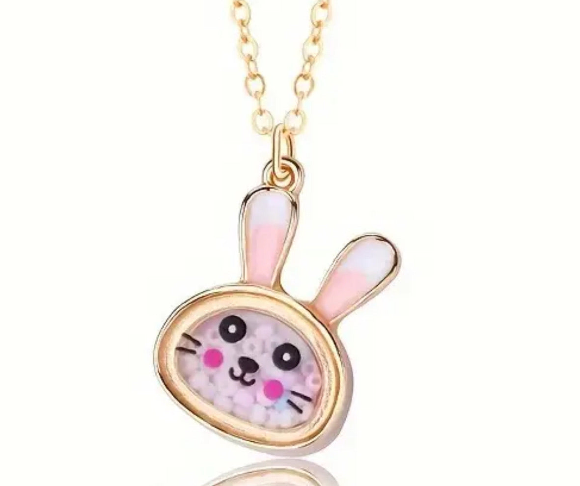 Little Rae Kids Bunny Shaker Confetti Necklace