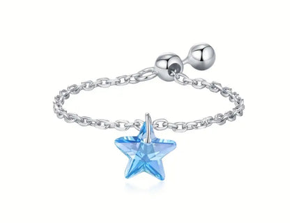 Sterling Silver Serena Blue Star Ring