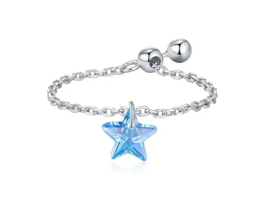 Sterling Silver Serena Blue Star Ring
