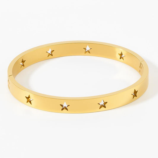 18K Vermeil Open Star Bangle