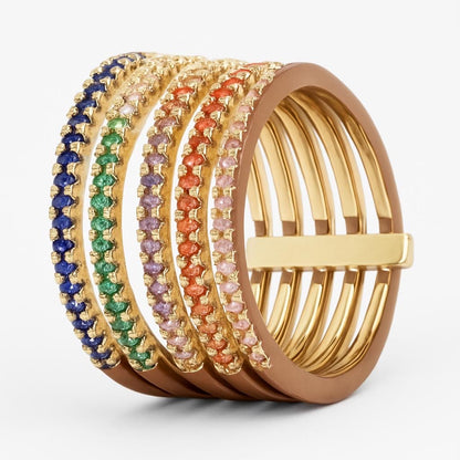 Gold Plated Multicolor Marla Stacking Ring