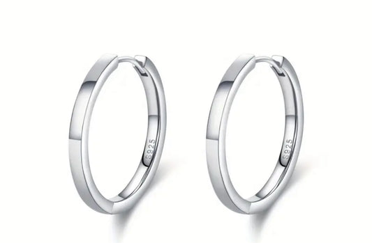 Sterling Silver Jena Medium Classic Hoop Earrings