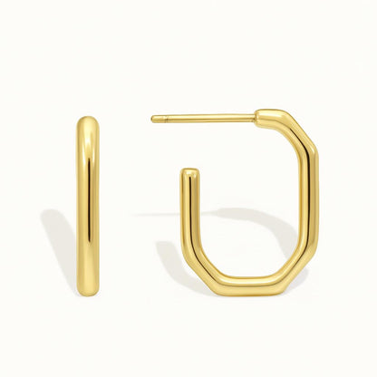 Gold Plated Kathy Geometric Hoop Earrings